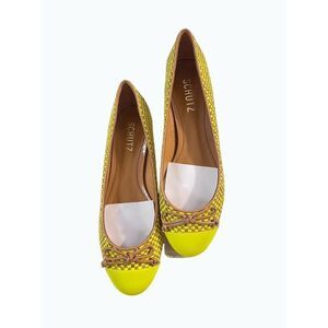 Schutz Neon Sunkissed Lime Woven Leather Shoes New $280 36 US 7  NEW